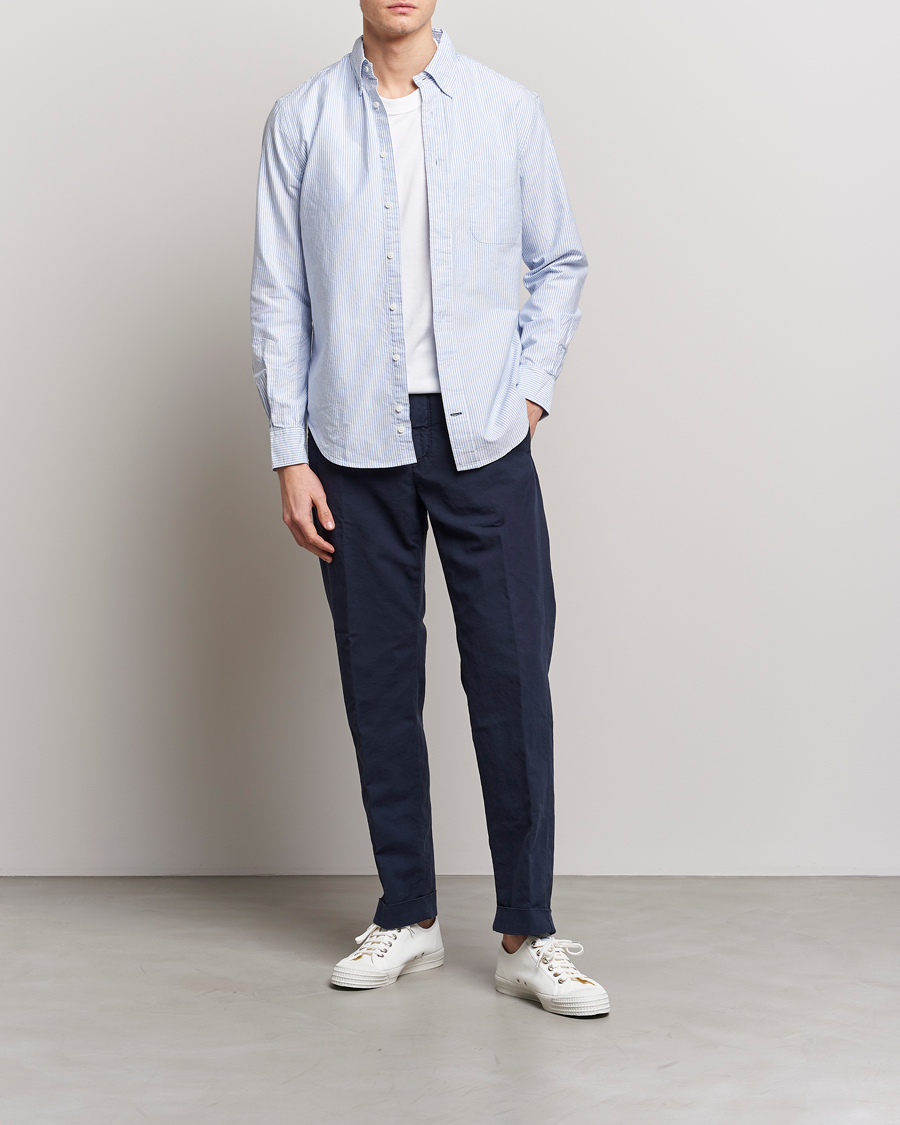 Mies | Kauluspaidat | Gitman Vintage | Button Down Oxford Shirt Blue Stripe