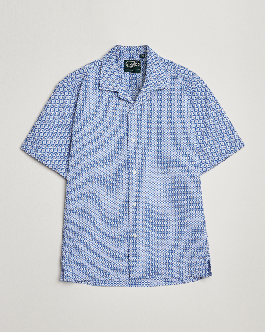 Mies | Kauluspaidat | Gitman Vintage | Summer Ready Jacquard Camp Shirt Light Blue