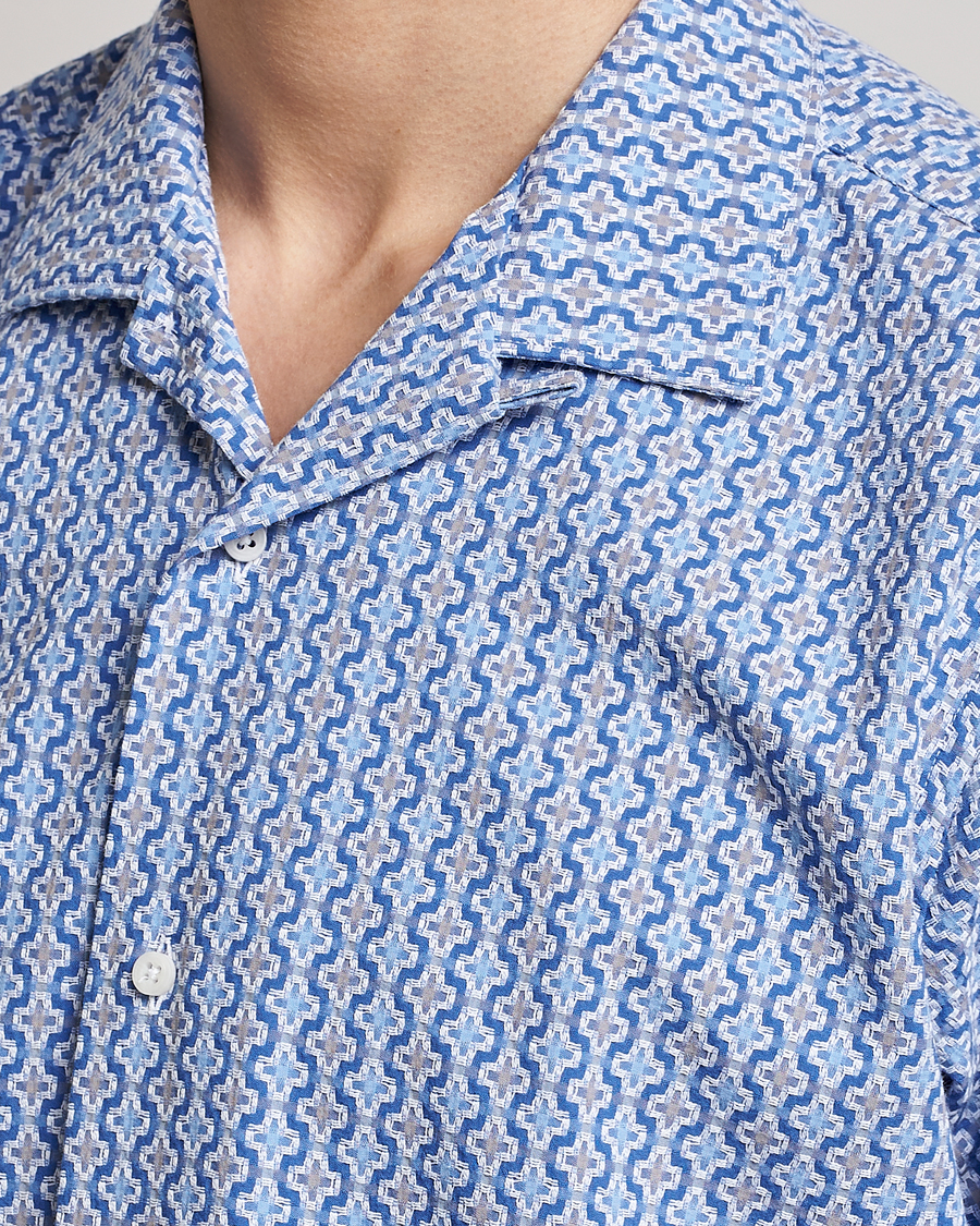 Mies | Kauluspaidat | Gitman Vintage | Summer Ready Jacquard Camp Shirt Light Blue