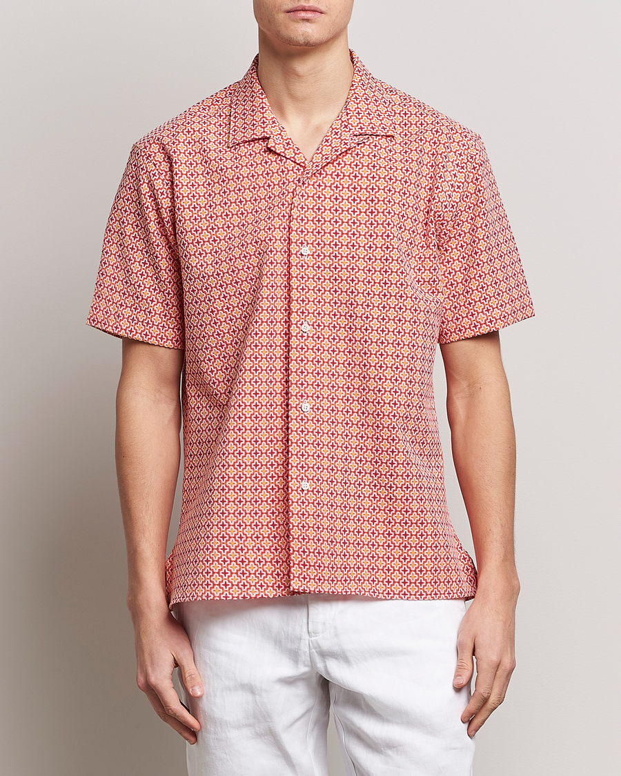 Mies | Kauluspaidat | Gitman Vintage | Summer Ready Jacquard Camp Shirt Rosa