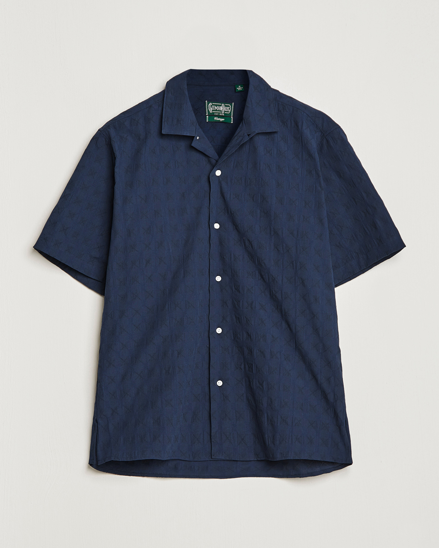 Mies | Kauluspaidat | Gitman Vintage | Japanese Jacquard Camp Shirt Navy