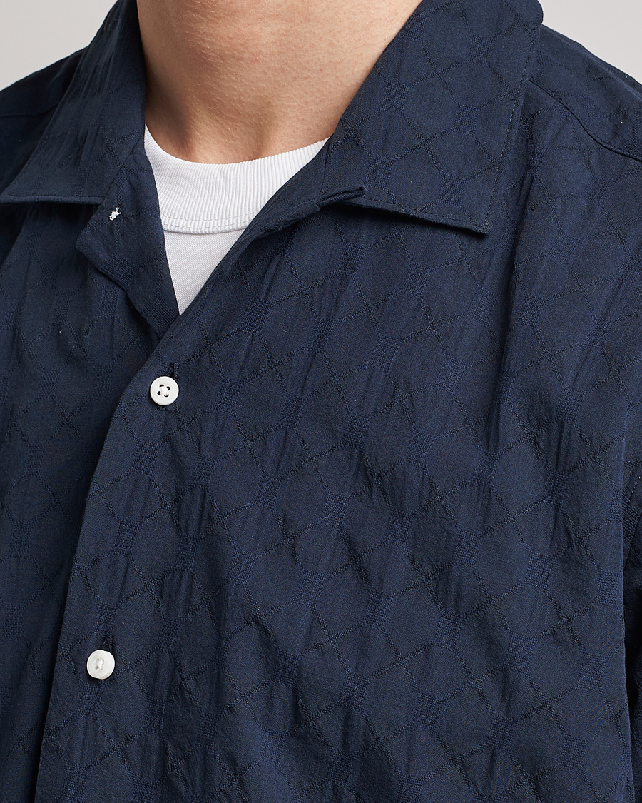 Mies | Kauluspaidat | Gitman Vintage | Japanese Jacquard Camp Shirt Navy