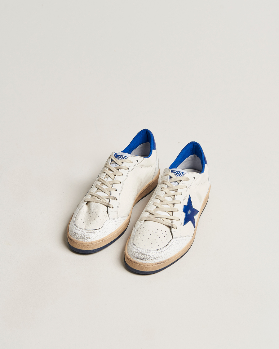 Mies | Valkoiset tennarit | Golden Goose Deluxe Brand | Ball Star Sneakers White/Blue 