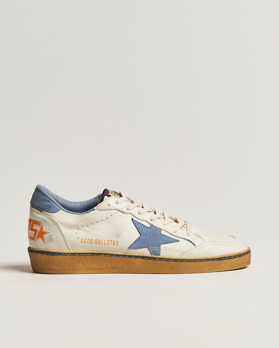 Mies | Golden Goose Deluxe Brand Ball Star Sneakers White/Powder Blue | Golden Goose | Deluxe Brand Ball Star Sneakers White/Powder Blue
