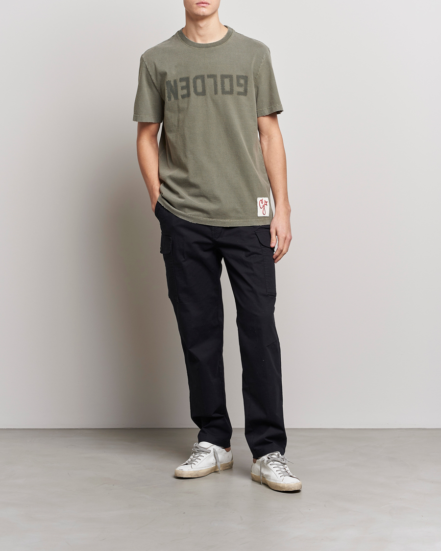 Mies | T-paidat | Golden Goose | Deluxe Brand Dyed Jersey Logo T-Shirt Dusty Olive