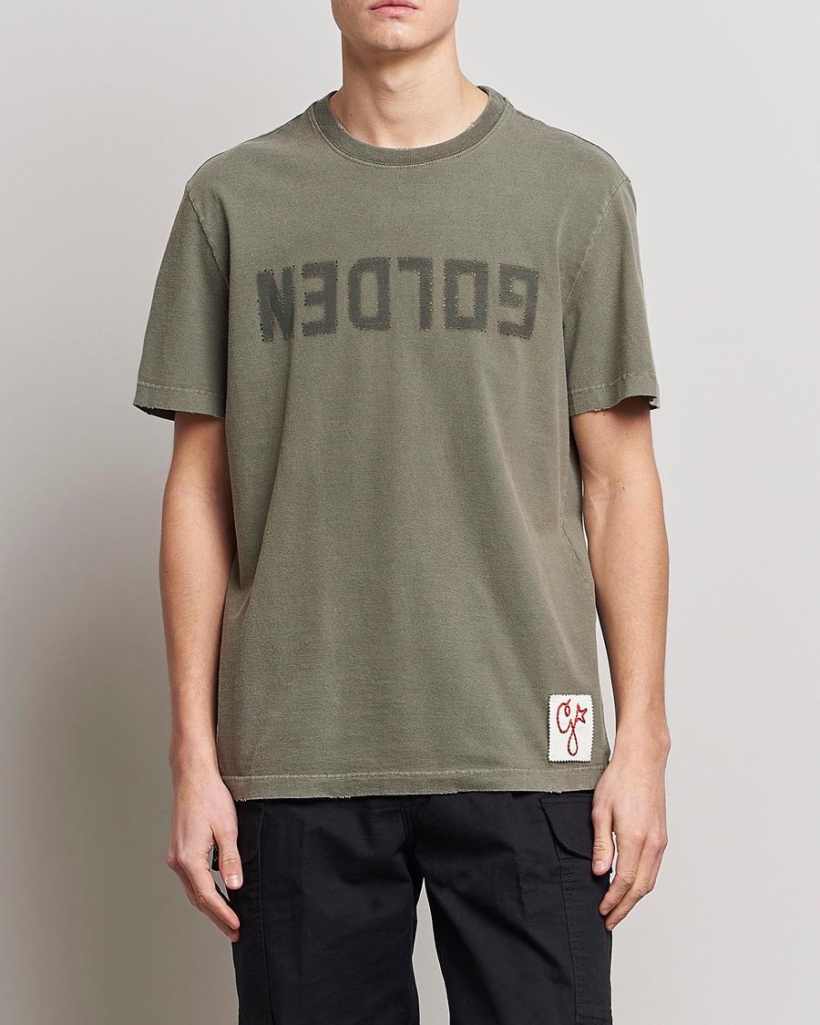 Mies | Golden Goose Deluxe Brand | Golden Goose Deluxe Brand | Dyed Jersey Logo T-Shirt Dusty Olive