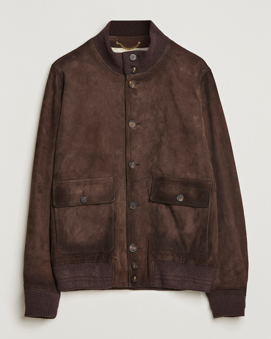 Mies | Takit | Golden Goose | Deluxe Brand Soft Suede Jacket Dark Brown Suede
