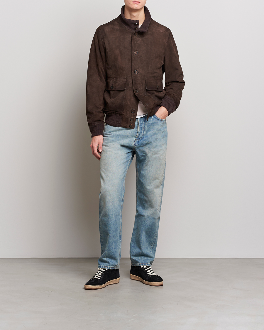 Mies | Takit | Golden Goose | Deluxe Brand Soft Suede Jacket Dark Brown Suede