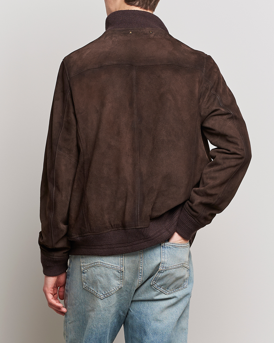 Mies | Takit | Golden Goose | Deluxe Brand Soft Suede Jacket Dark Brown Suede