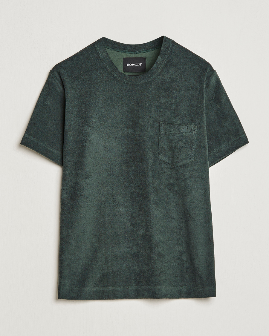 Mies | T-paidat | Howlin' | Fons Cotton Blend Terry Pocket Tee Greenish