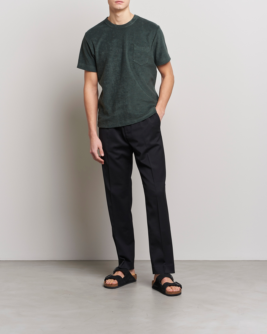 Mies | T-paidat | Howlin' | Fons Cotton Blend Terry Pocket Tee Greenish