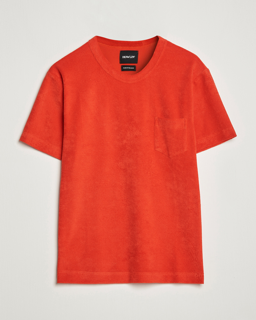 Mies | T-paidat | Howlin' | Fons Cotton Blend Terry Pocket Tee Red Sky