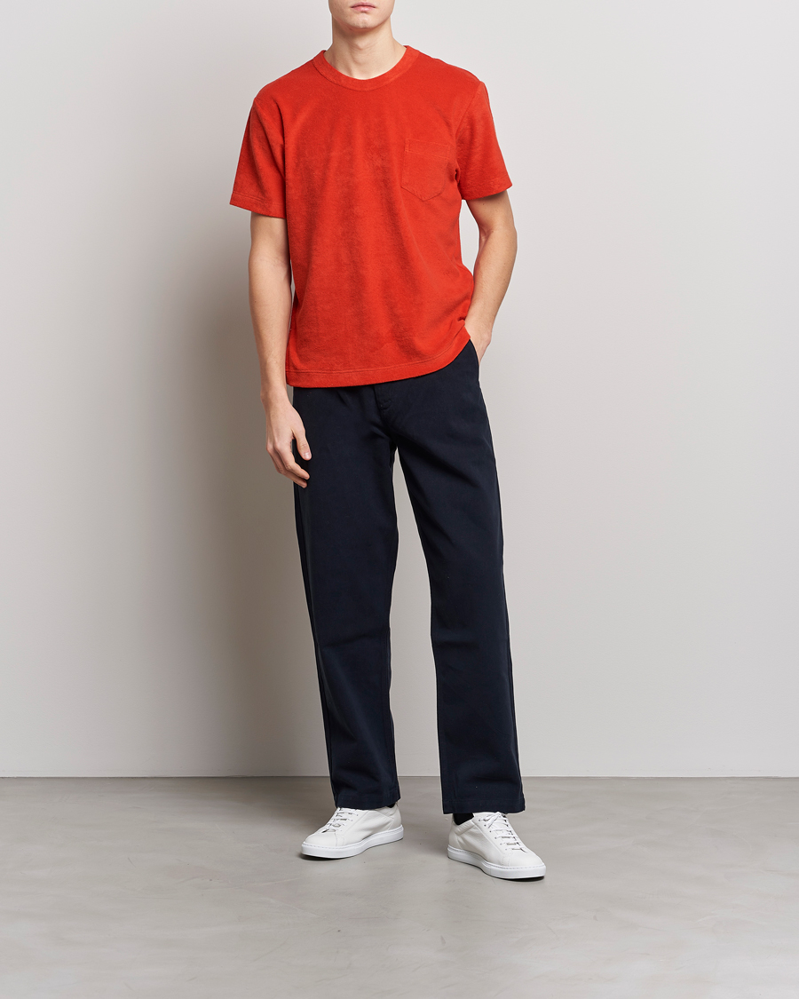 Mies | T-paidat | Howlin' | Fons Cotton Blend Terry Pocket Tee Red Sky