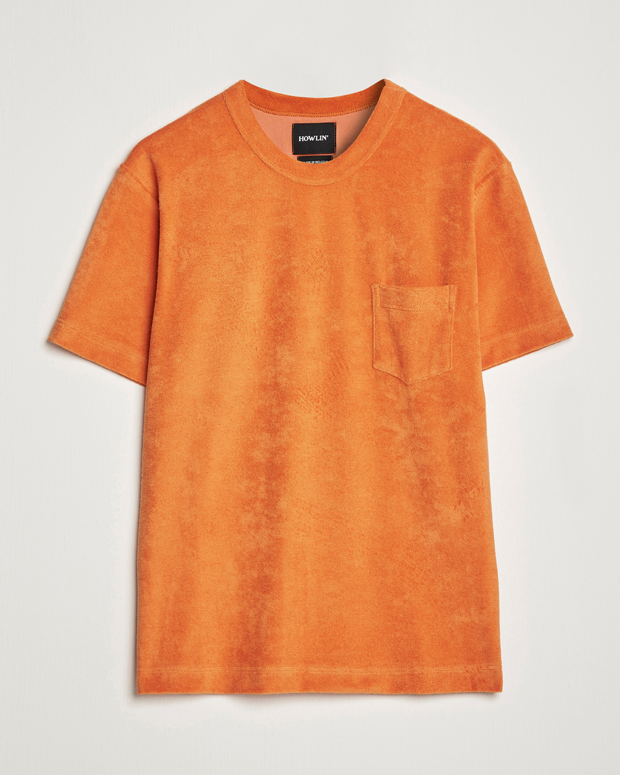 Mies | T-paidat | Howlin' | Fons Cotton Blend Terry Pocket Tee Tangerine Dream