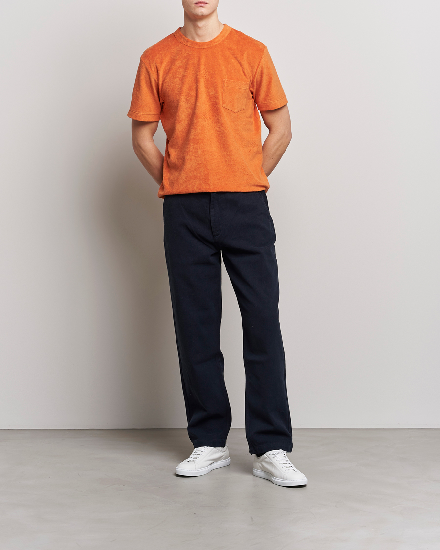 Mies | T-paidat | Howlin' | Fons Cotton Blend Terry Pocket Tee Tangerine Dream