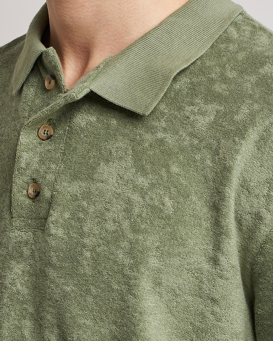 Mies | Puserot | Howlin' | Long Sleeve Terry Polo Agave