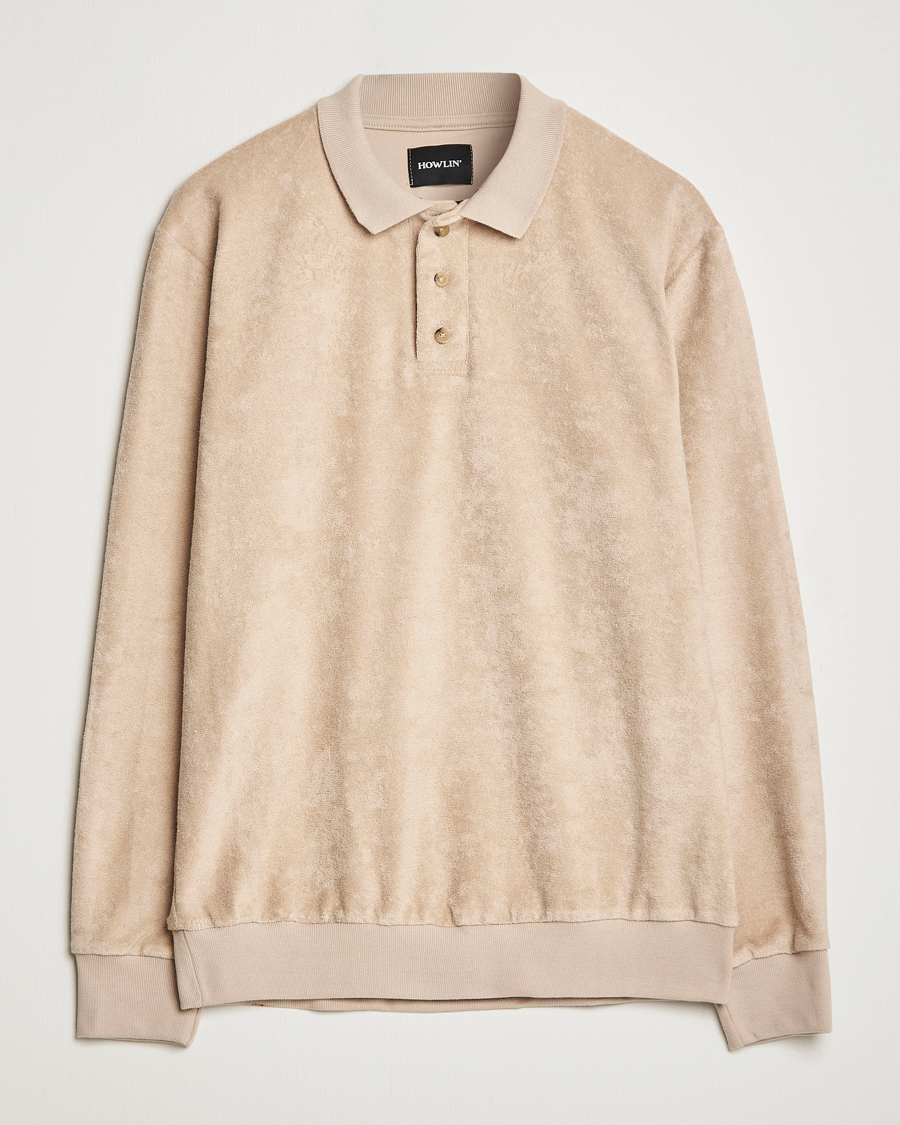 Mies | Puserot | Howlin' | Long Sleeve Terry Polo Cashew