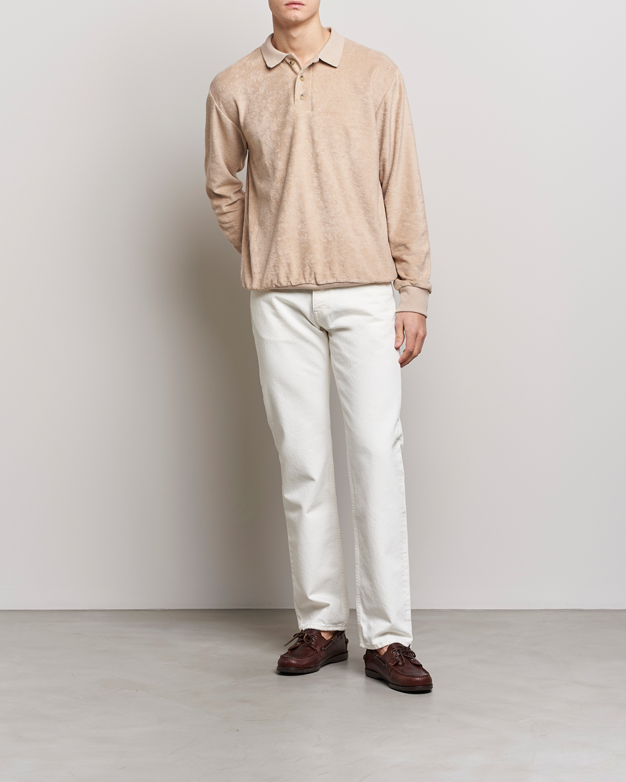 Mies | Puserot | Howlin' | Long Sleeve Terry Polo Cashew
