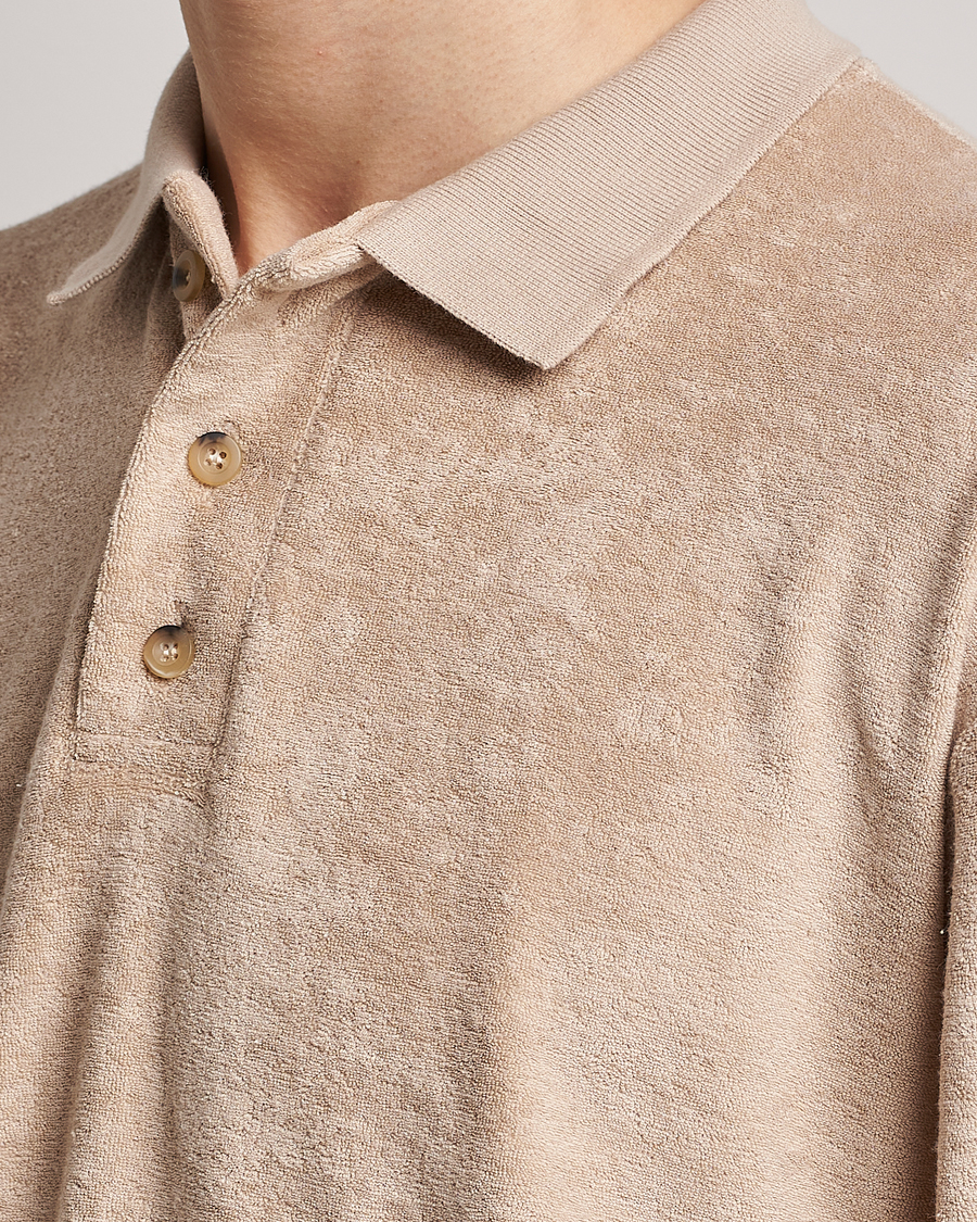 Mies | Puserot | Howlin' | Long Sleeve Terry Polo Cashew