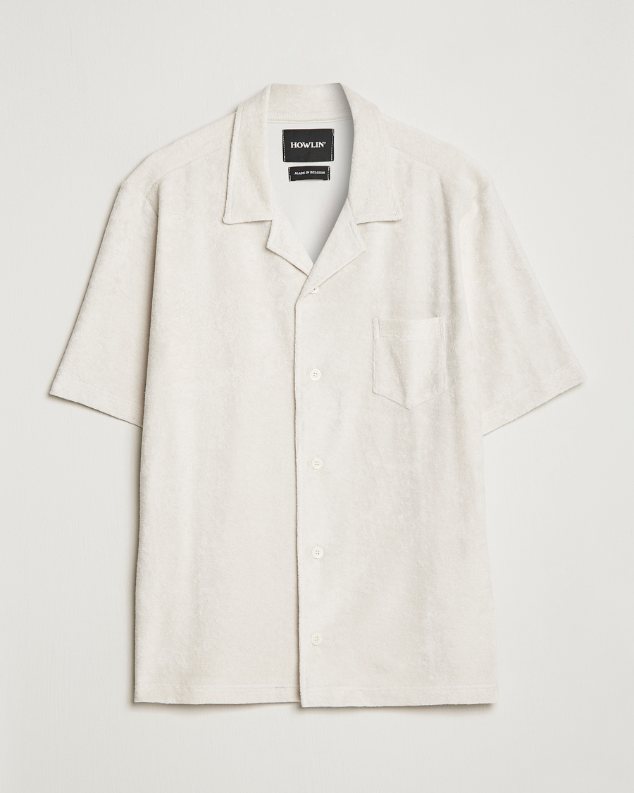 Mies | Kauluspaidat | Howlin' | Short Sleeve Terry Shirt White Sand