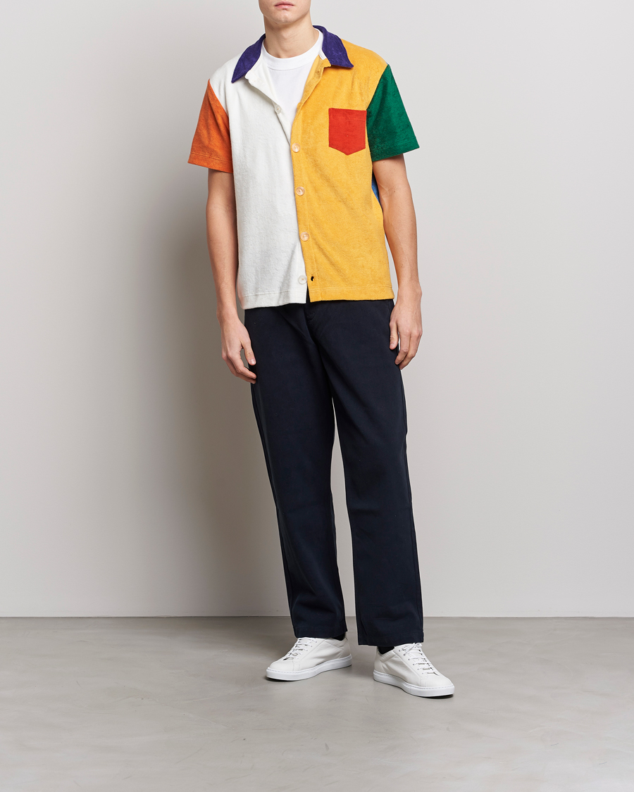 Mies | Kauluspaidat | Howlin' | Short Sleeve Color Block Terry Shirt Butter In The Sun