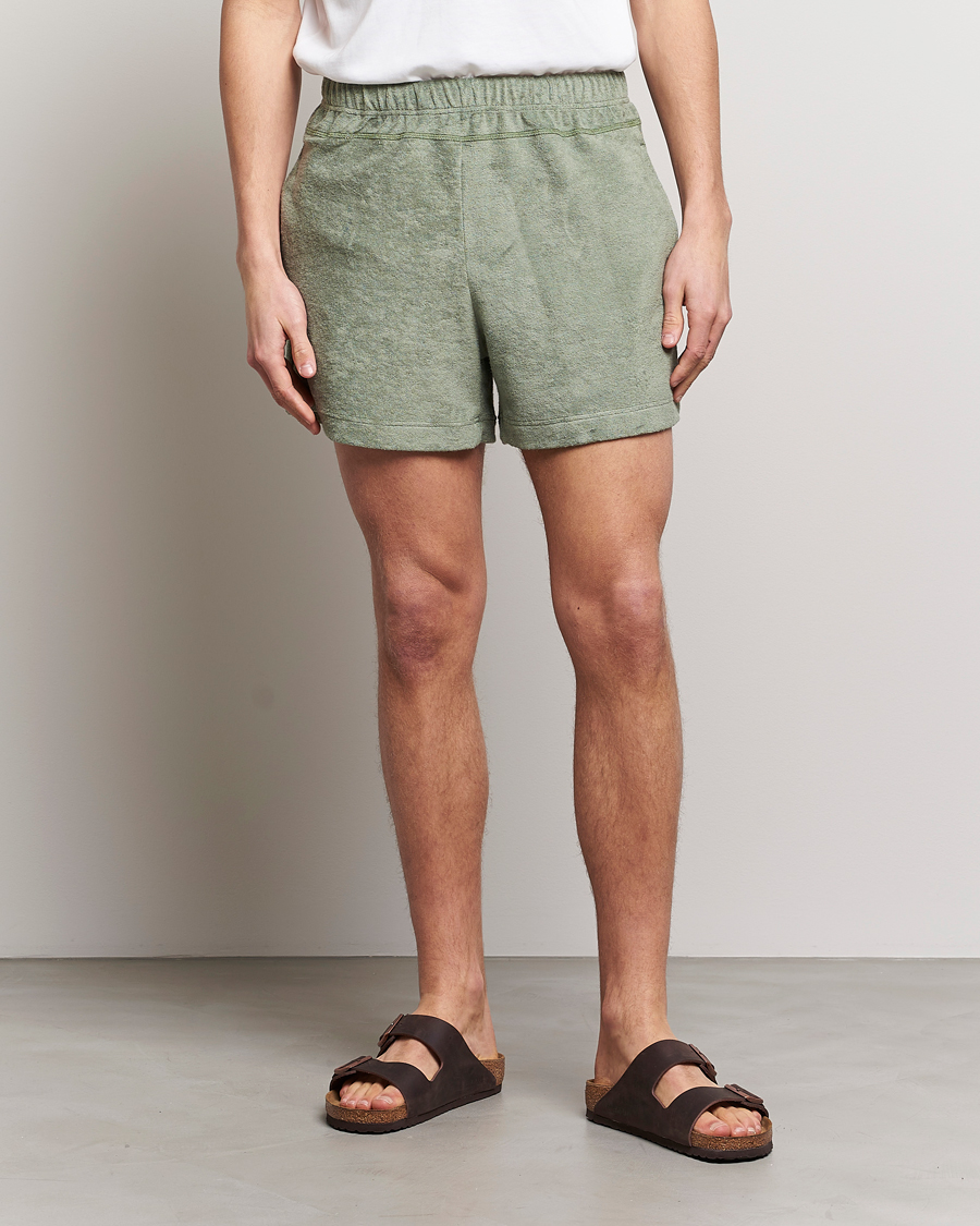 Mies | Terry | Howlin' | Cotton Blend Terry Shorts Agave