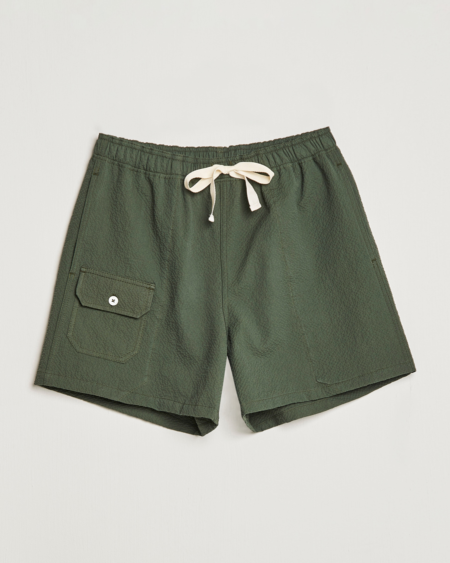 Mies | Shortsit | Howlin' | Cotton Seersucker Shorts Greenish