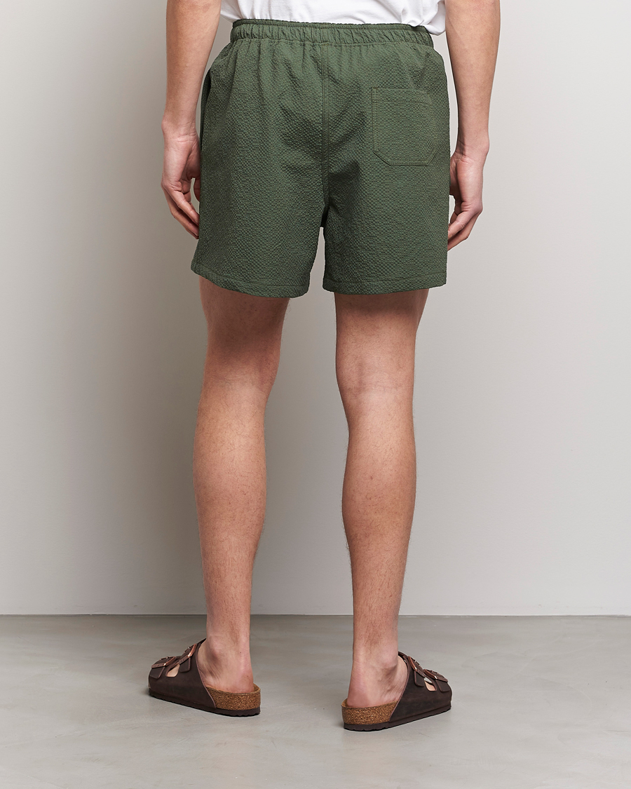 Mies | Shortsit | Howlin' | Cotton Seersucker Shorts Greenish