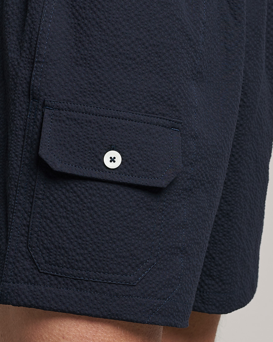 Mies | Shortsit | Howlin' | Cotton Seersucker Shorts Navy
