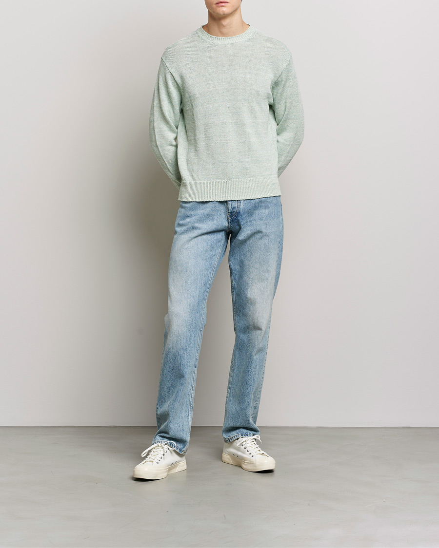 Mies | Puserot | Inis Meáin | Donegal Washed Linen Crew Neck Mint