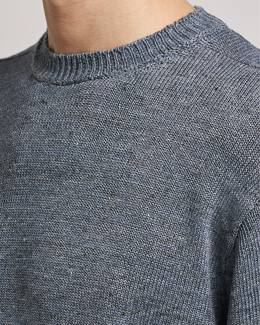 Mies | Puserot | Inis Meáin | Donegal Washed Linen Crew Neck Stone