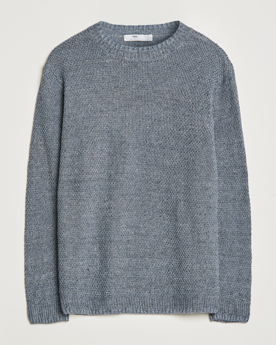 Mies | Puserot | Inis Meáin | Moss Stiched Linen Crew Neck Greyish