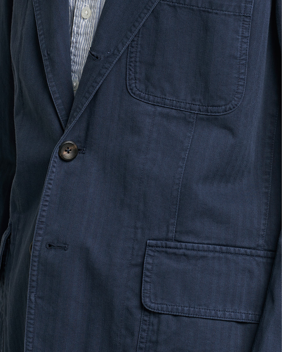 Mies | Pikkutakit | Drake's | MKI Cotton Herringbone Games Blazer Navy