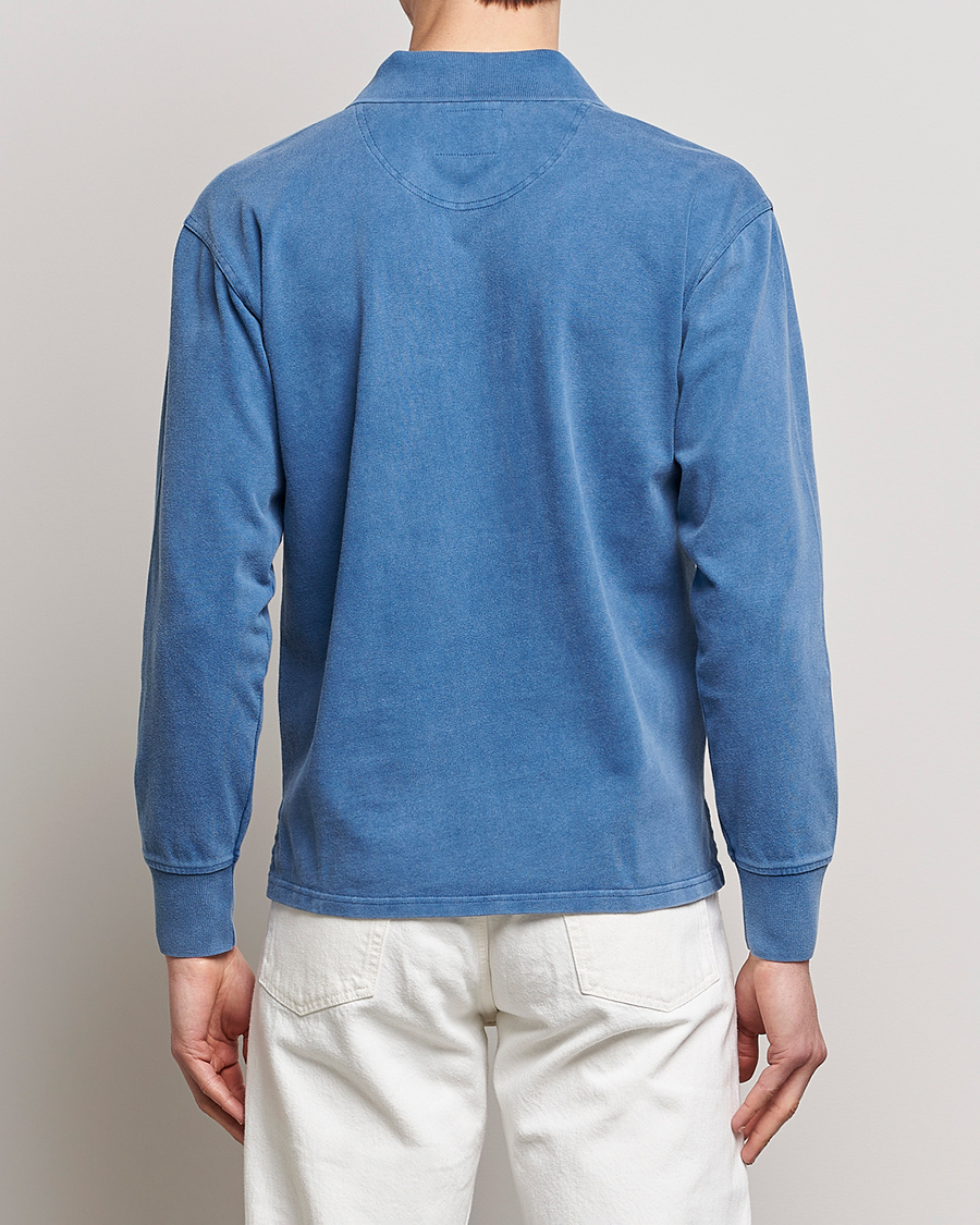 Mies | Puserot | Drake's | Long Sleeve Jersey Polo Navy