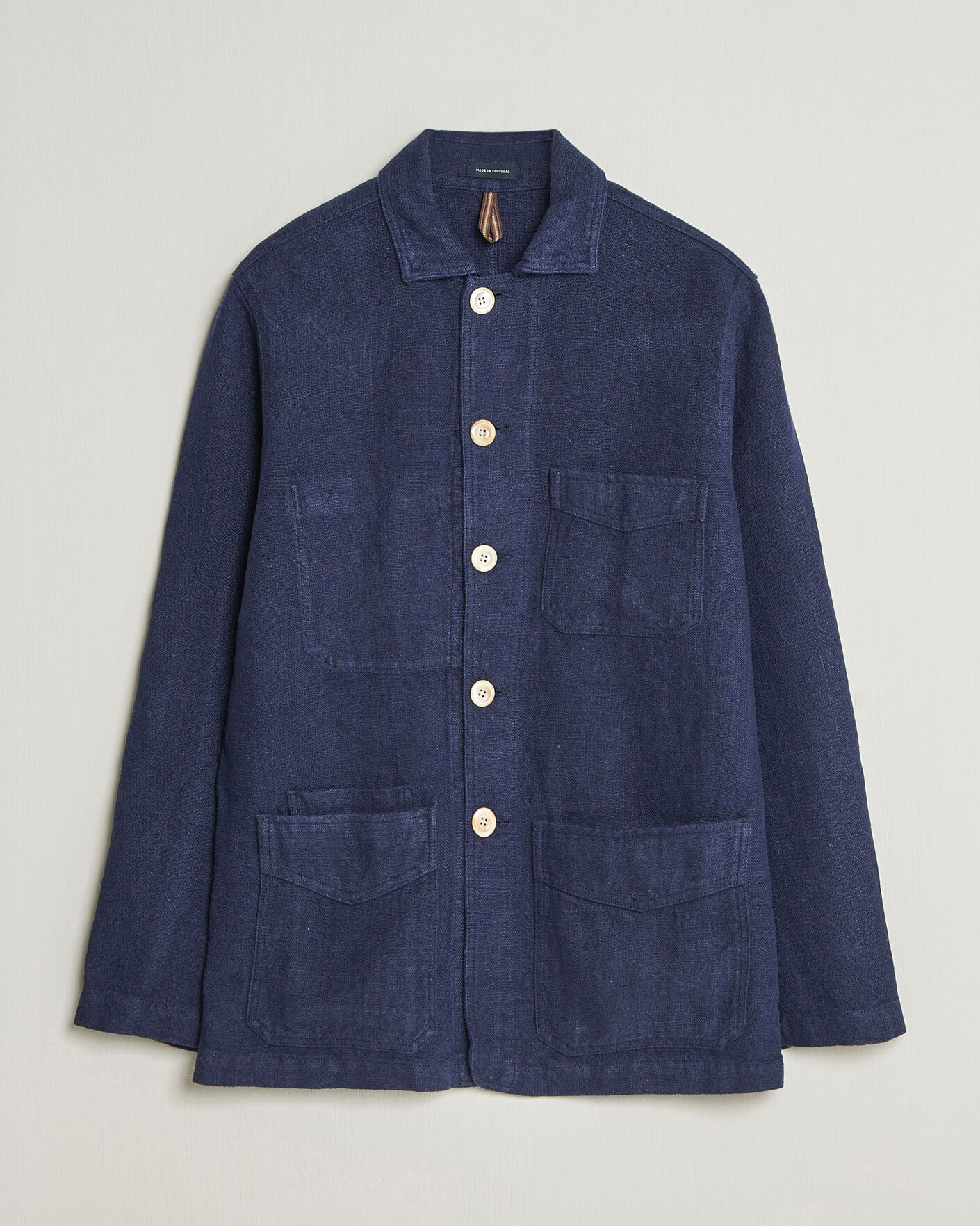 Mies | Takit | Drake's | Heavy Linen 5-Pocket Chore Jacket Navy