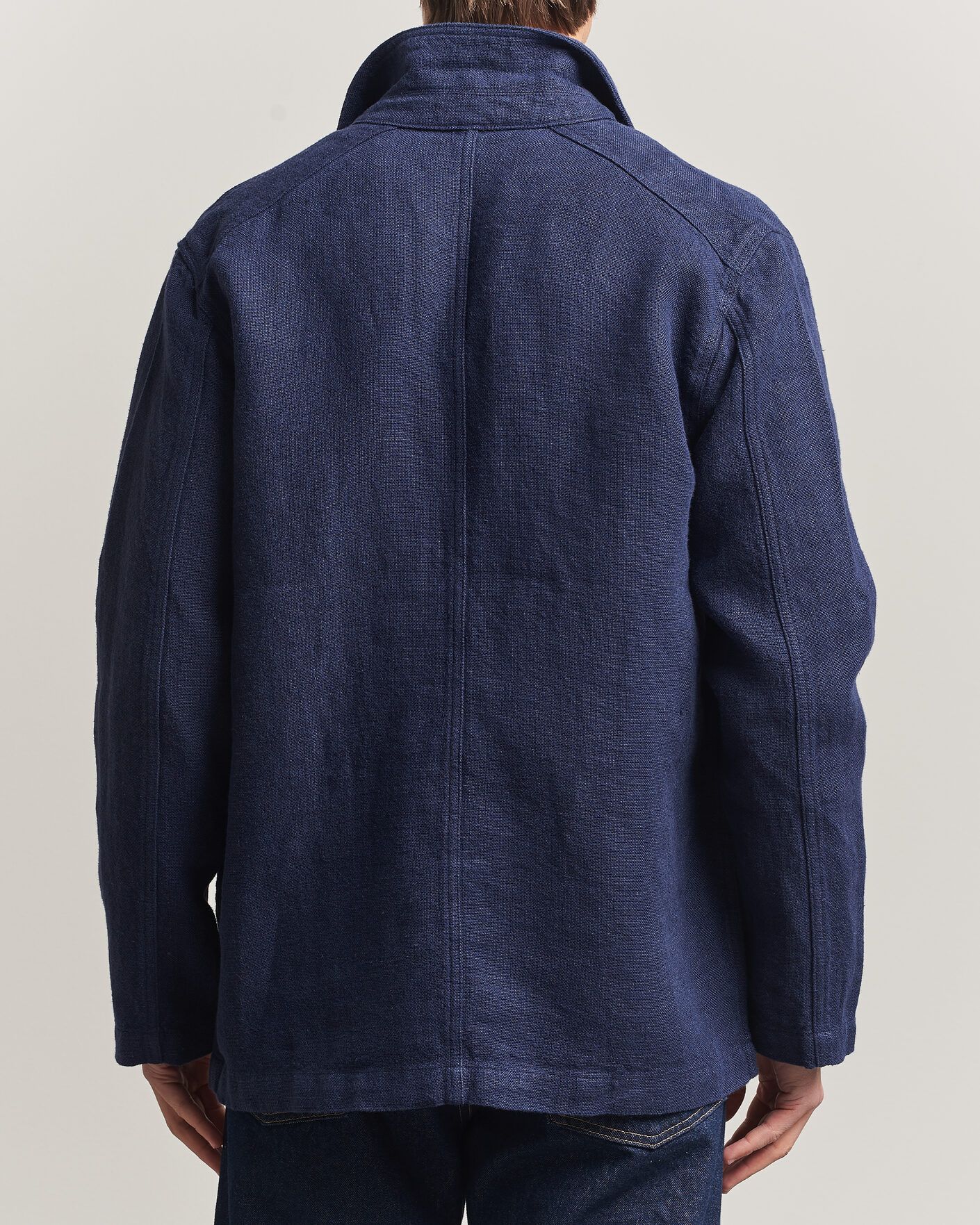 Mies | Takit | Drake's | Heavy Linen 5-Pocket Chore Jacket Navy