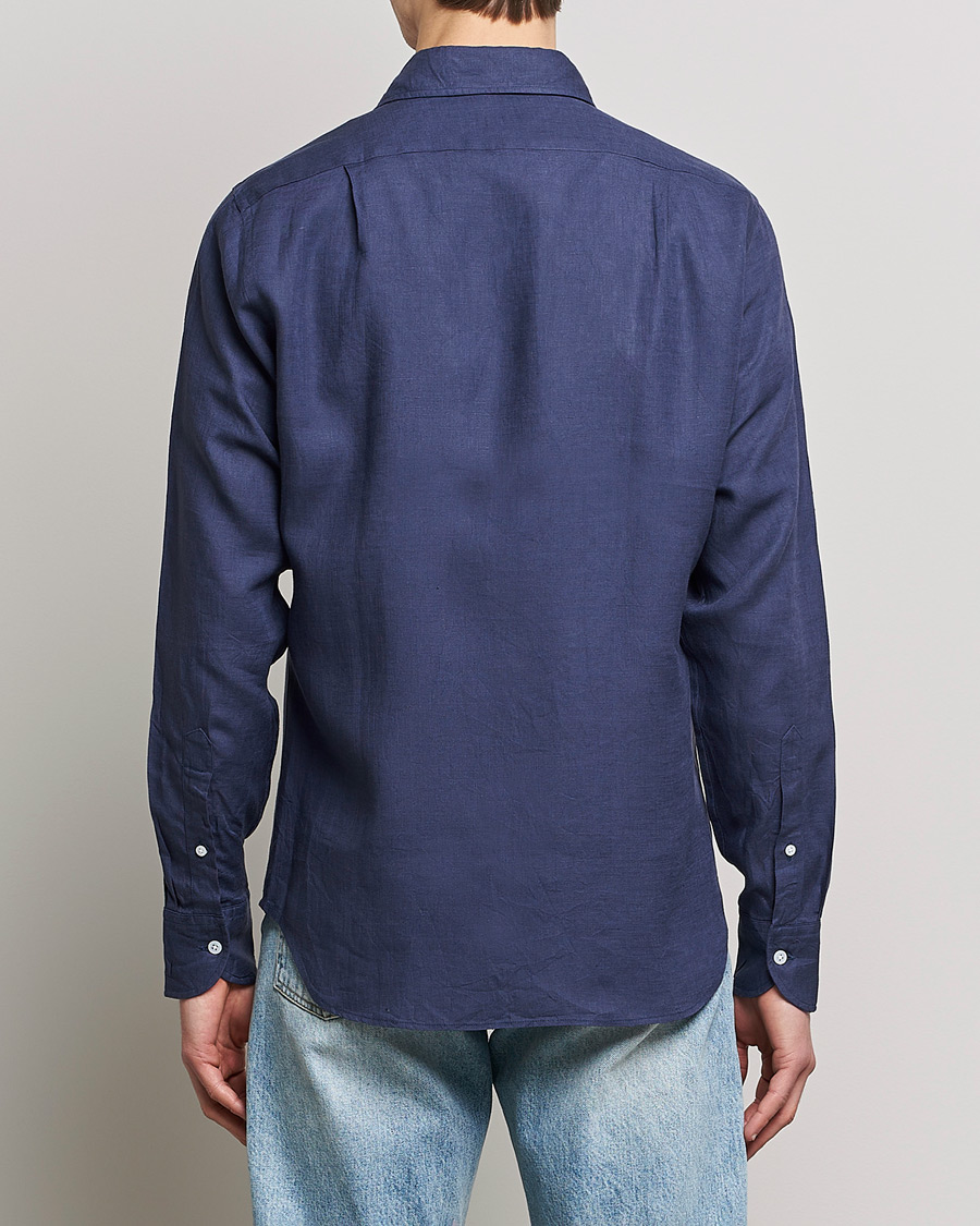 Mies | Kauluspaidat | Drake's | Linen Summer Shirt Navy