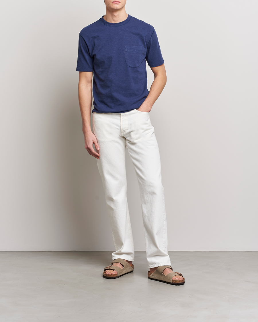 Mies | T-paidat | Drake's | Cotton Pocket T-Shirt Navy