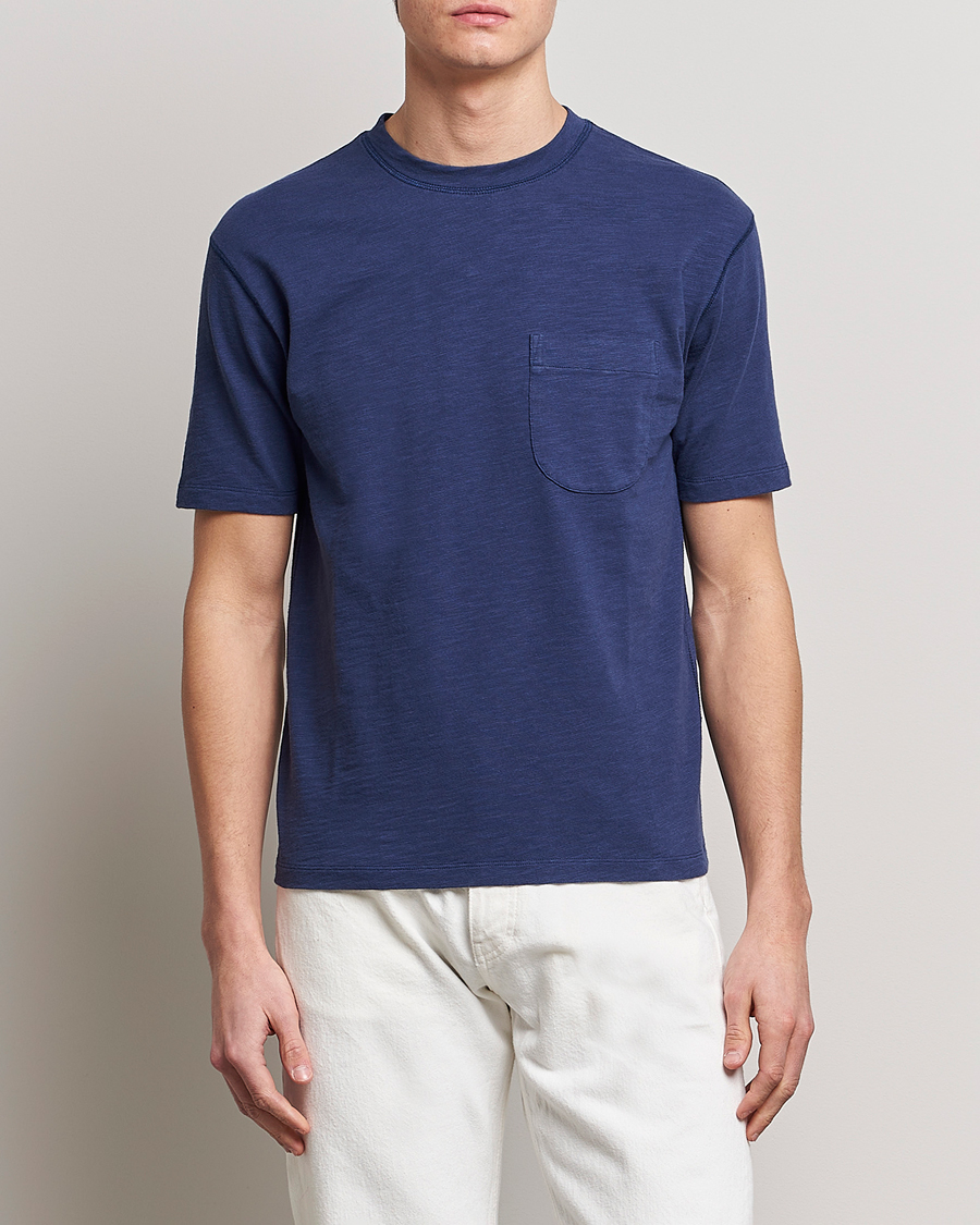 Mies |  | Drake's | Cotton Pocket T-Shirt Navy