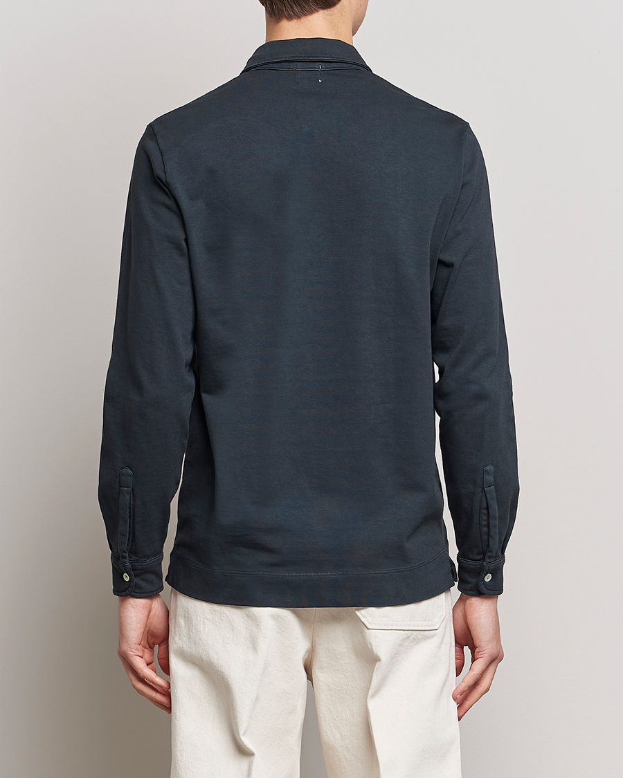 Mies | Puserot | Massimo Alba | Ischia Long Sleeve Cotton Polo Washed Black