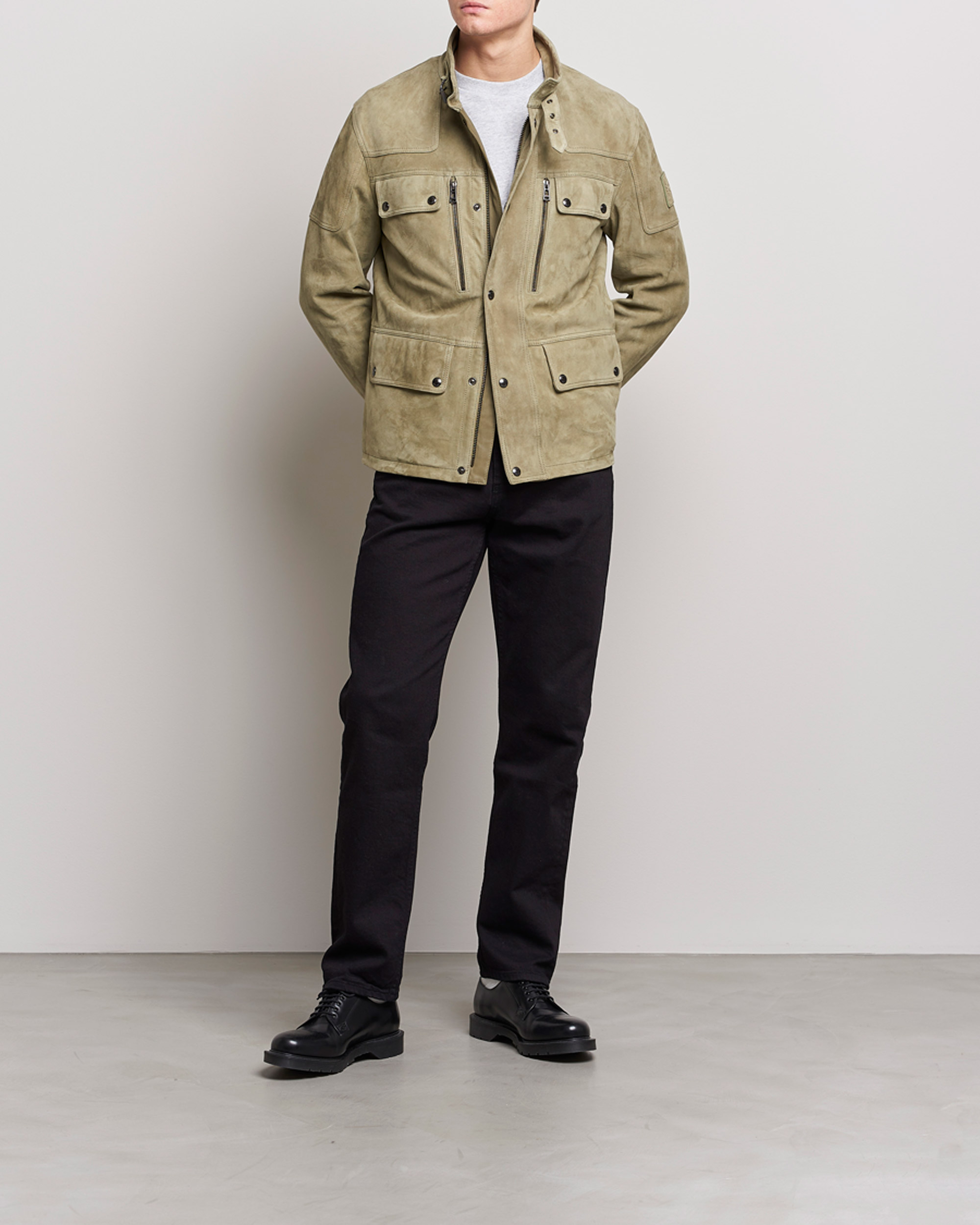 Mies | Takit | Belstaff | Dene Suede Field Jacket Aloe