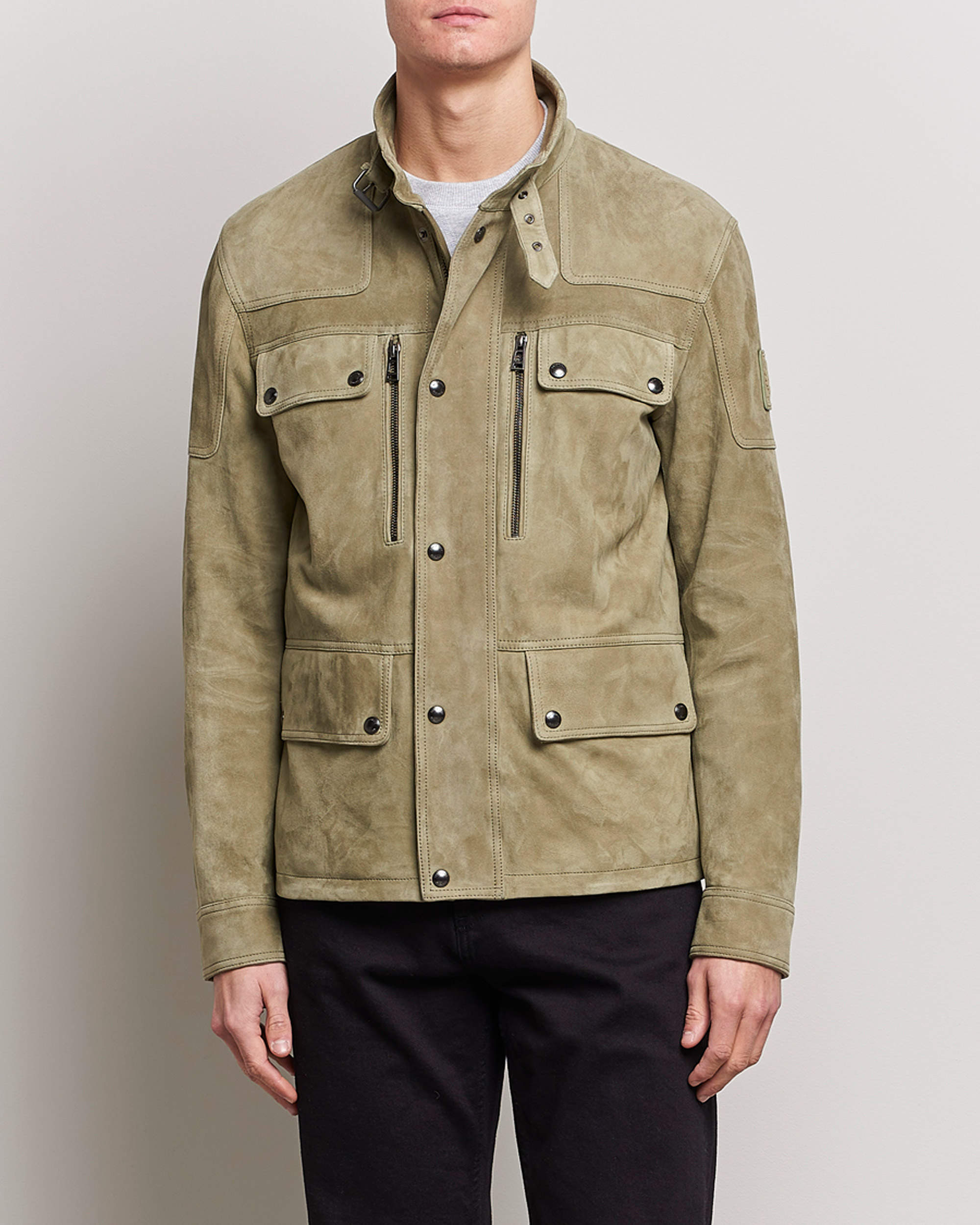 Mies | Takit | Belstaff | Dene Suede Field Jacket Aloe