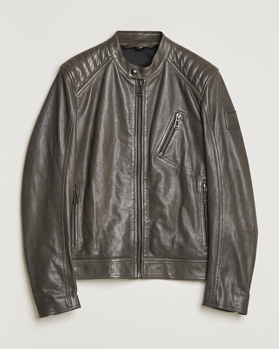 Mies | Takit | Belstaff | V Racer Air Leather Jacket Dark Grey