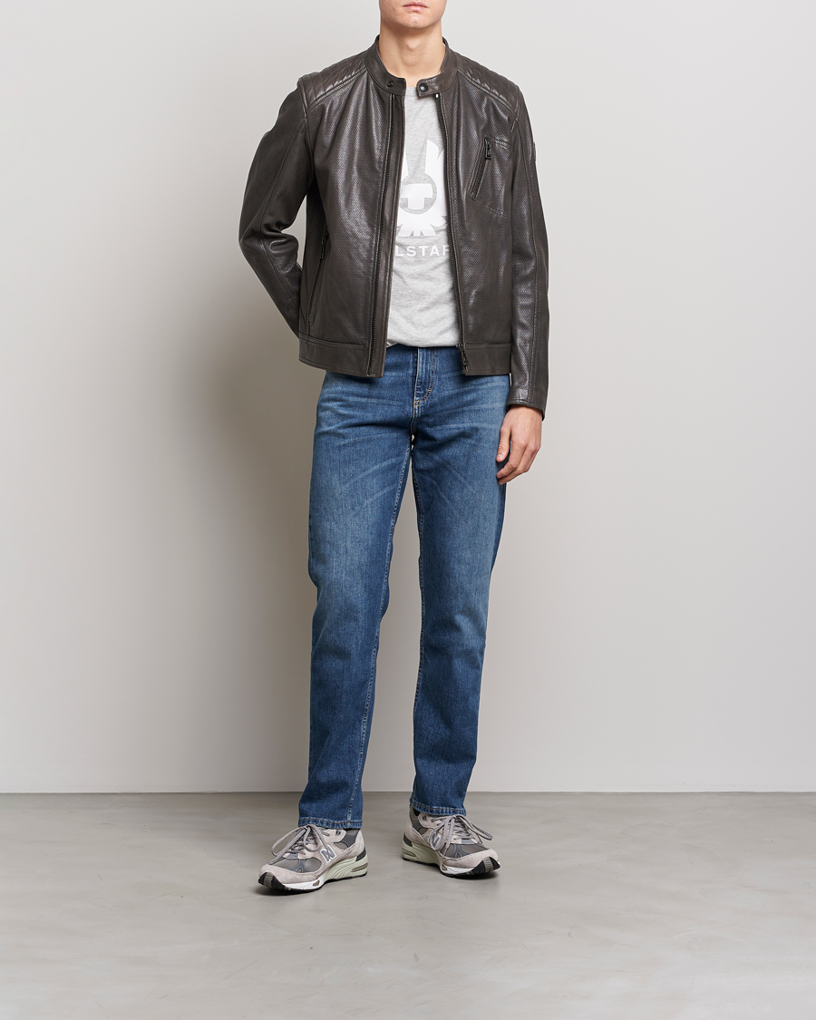Mies | Takit | Belstaff | V Racer Air Leather Jacket Dark Grey