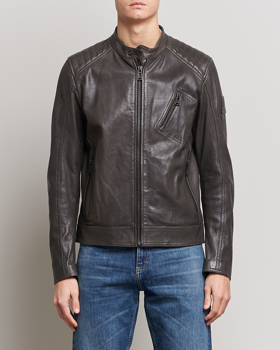 Mies | Takit | Belstaff | V Racer Air Leather Jacket Dark Grey