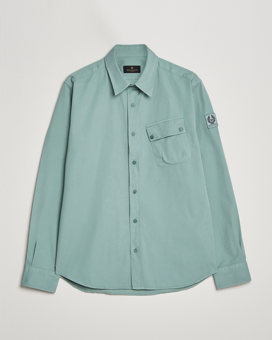 Mies | Kauluspaidat | Belstaff | Pitch Cotton Pocket Shirt Steel Green