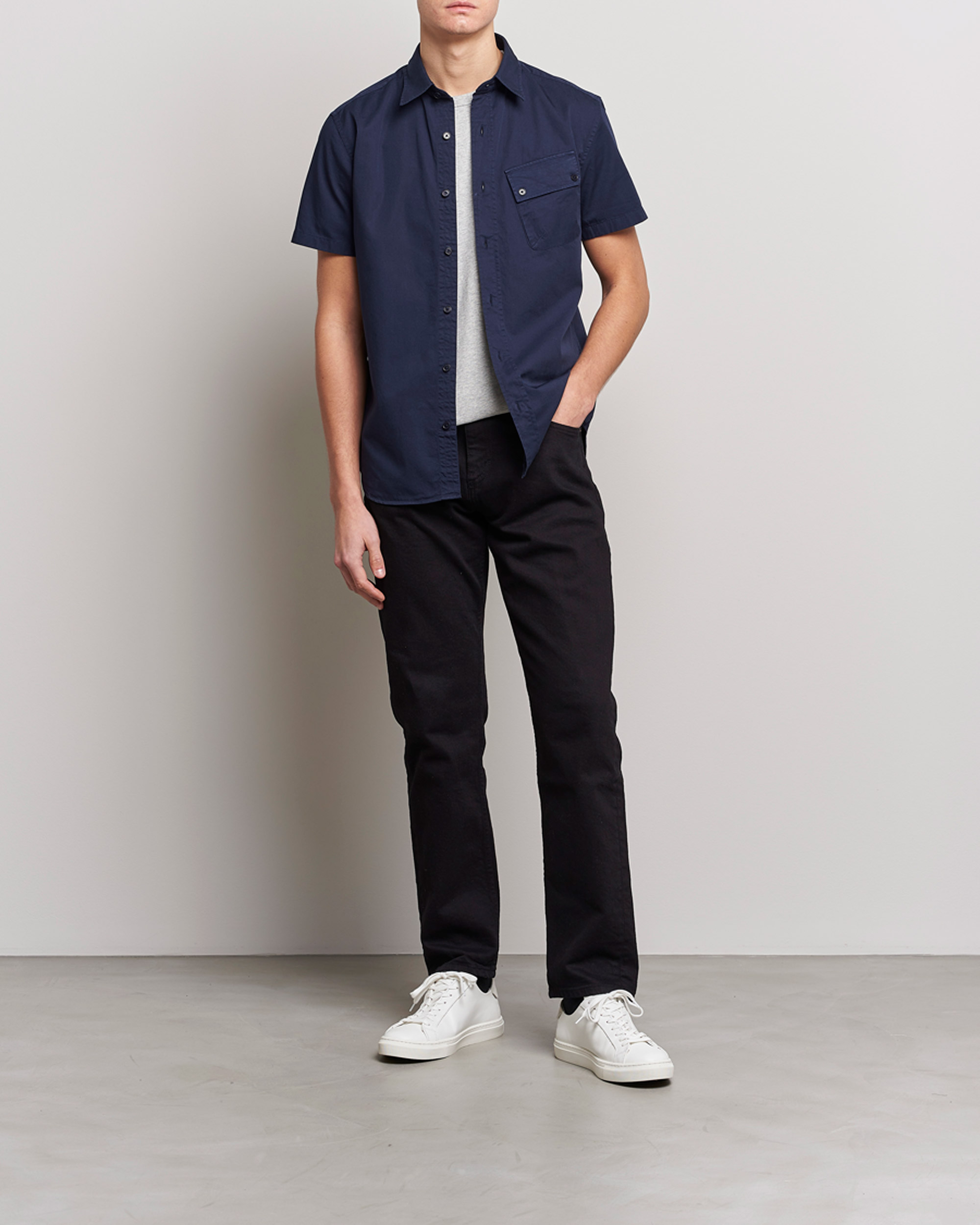 Mies | Kauluspaidat | Belstaff | Short Sleeve Pitch Shirt Neep Navy