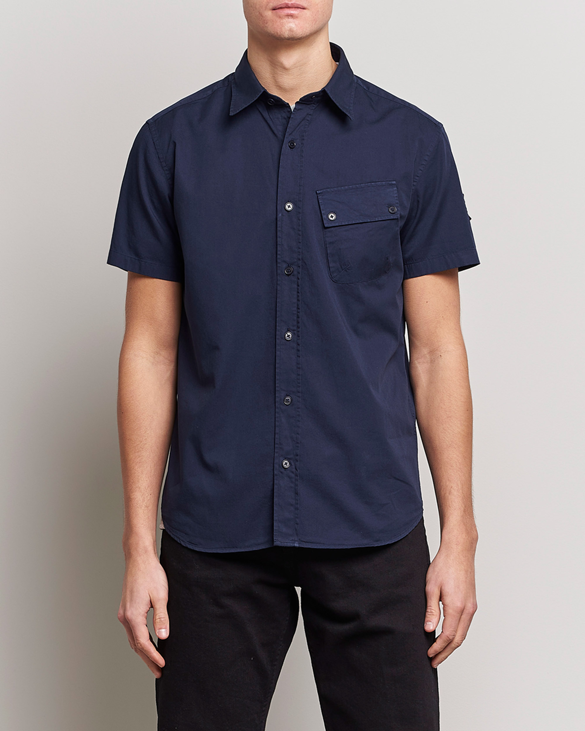 Mies |  | Belstaff | Short Sleeve Pitch Shirt Neep Navy