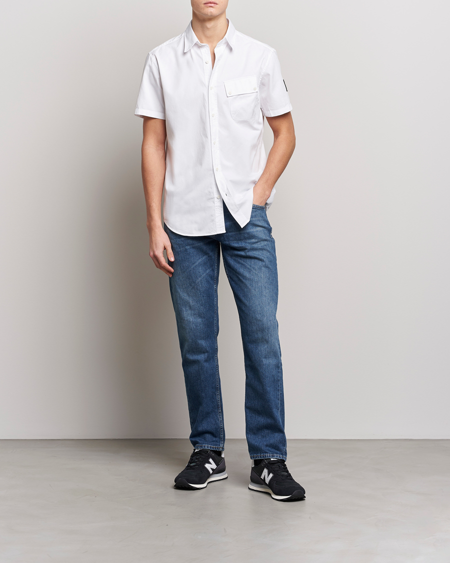 Mies | Kauluspaidat | Belstaff | Short Sleeve Pitch Shirt White