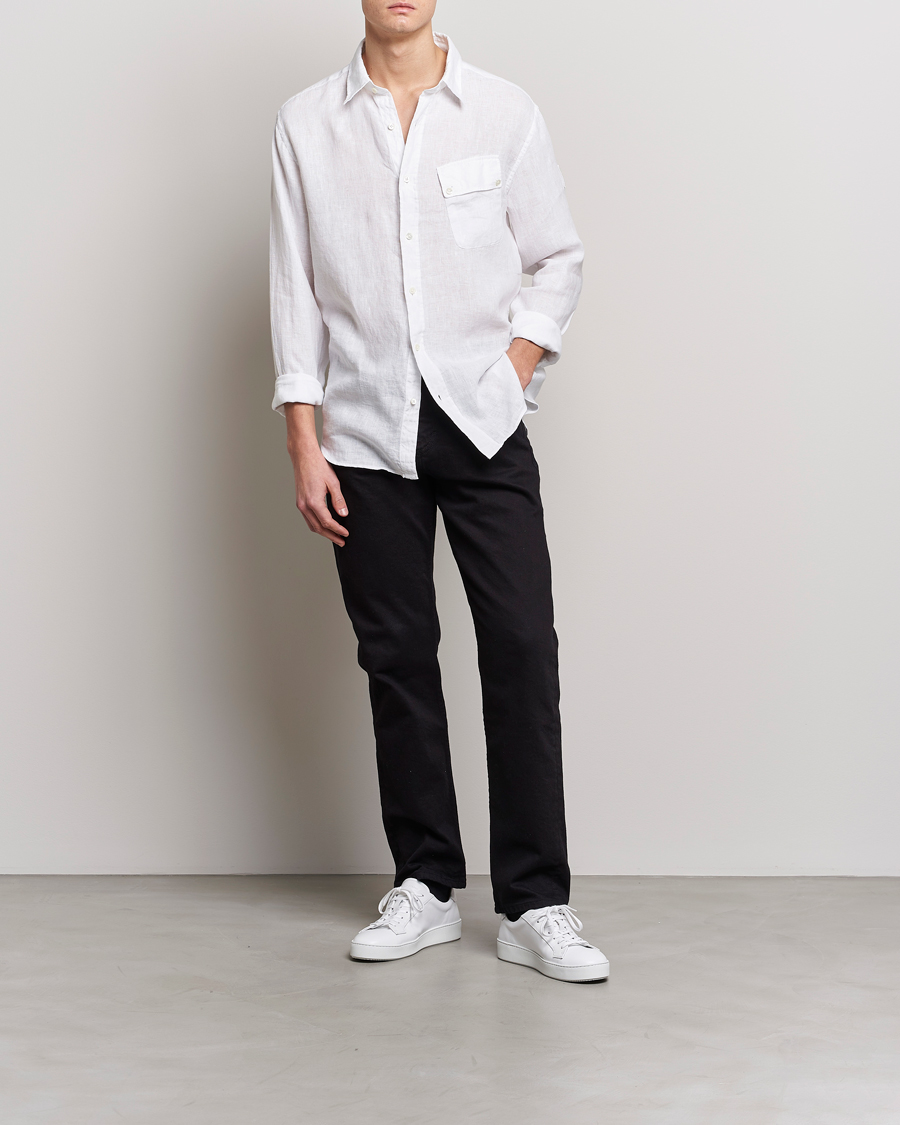 Mies | Kauluspaidat | Belstaff | Pitch Linen Pocket Shirt White